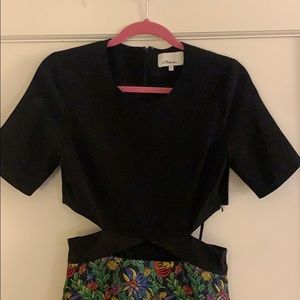 3.1 Phillip Lim Dress, Silk Black,floral design